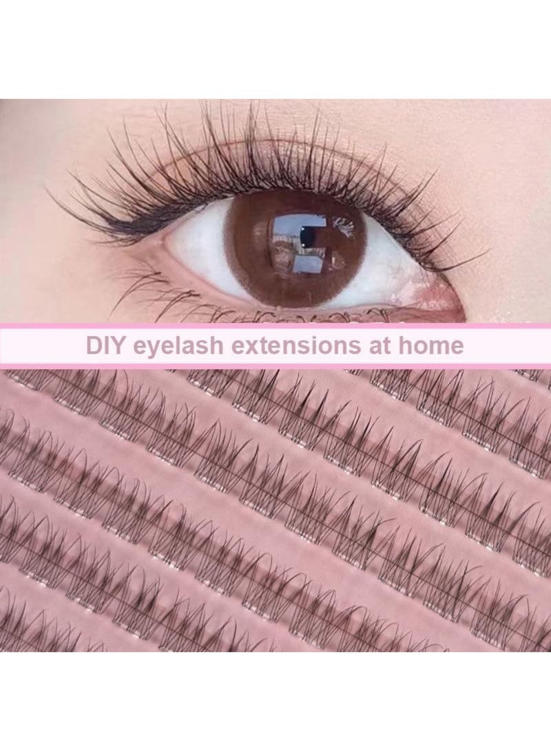 saykfoe Self-Adhesive Eyelash Clusters: 120 Pre-Glued Press On Lashes - Natural Messy 5D Individual DIY Lash Extensions - No Glue No Remover Needed Lashes - Image 2