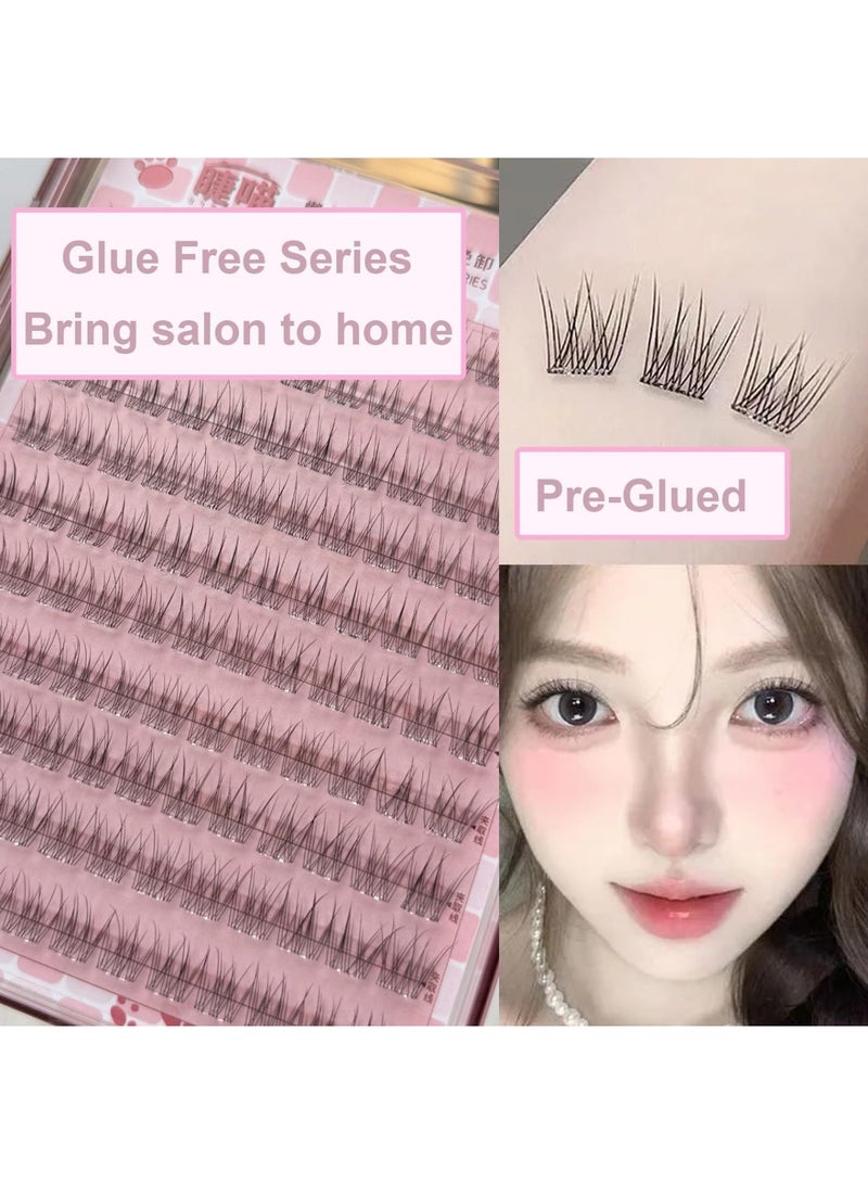 saykfoe Self-Adhesive Eyelash Clusters: 120 Pre-Glued Press On Lashes - Natural Messy 5D Individual DIY Lash Extensions - No Glue No Remover Needed Lashes - Image 4