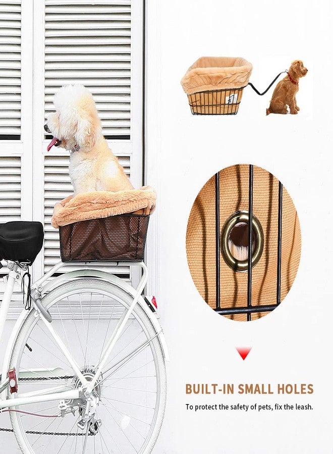 ANZOME Dog Bike Basket Liner (Liner Only), Soft Sherpa Padded Cover for Wire Bicycle Baskets, Warm Winter Pet Carrier Insert Bed with Durable Canvas & Elastic Fit (Brown) - Image 5