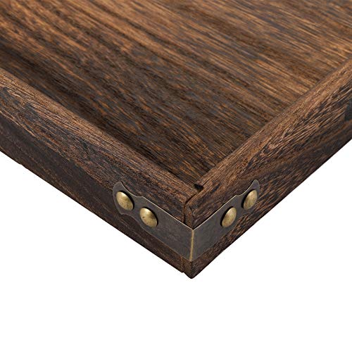 TOPZEA 3 Pack Wood Serving Tray with Handle, Farmhouse Wooden Coffee Table Trays Decorative Breakfast Tray for Bed, Couch, Ottoman, 3 Size - Image 3