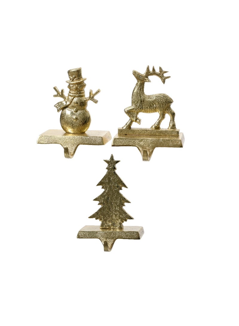 Kaemingk خطاف جورب عيد الميلاد كامينك حديد ذهبي، قطعة واحدة متنوعة