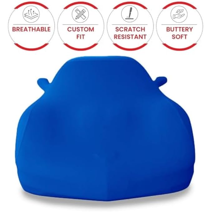 rayihni C5 Corvette Indoor Car Cover Ultraguard Stretch Satin - The Ultimate Custom Fit for All 1997-2004 C5, Z06, Convertible, Hardtop Corvettes (Blue) - Image 3