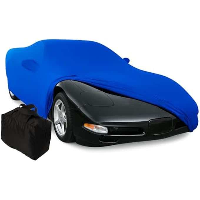 rayihni C5 Corvette Indoor Car Cover Ultraguard Stretch Satin - The Ultimate Custom Fit for All 1997-2004 C5, Z06, Convertible, Hardtop Corvettes (Blue) - Image 1