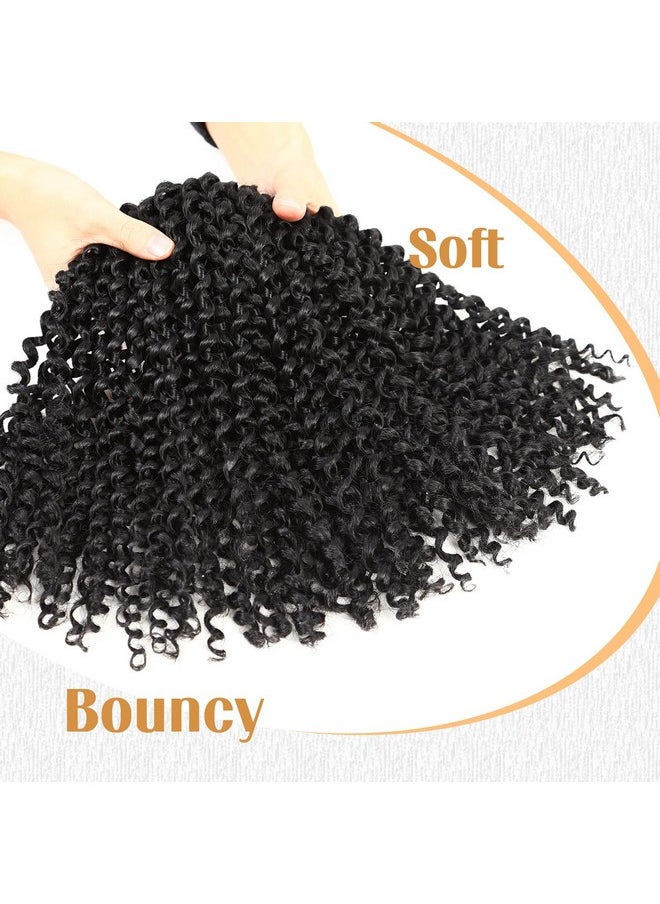 Lady Miranda - Pure Color Afro Kinky Curly Braiding Hair Extensions Jerry Curl Crochet Hair 3X Braid Hair Short Synthetic Hair Styles (Black) - Image 1