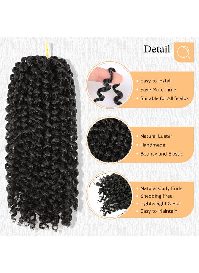 Lady Miranda - Pure Color Afro Kinky Curly Braiding Hair Extensions Jerry Curl Crochet Hair 3X Braid Hair Short Synthetic Hair Styles (Black) - Image 1