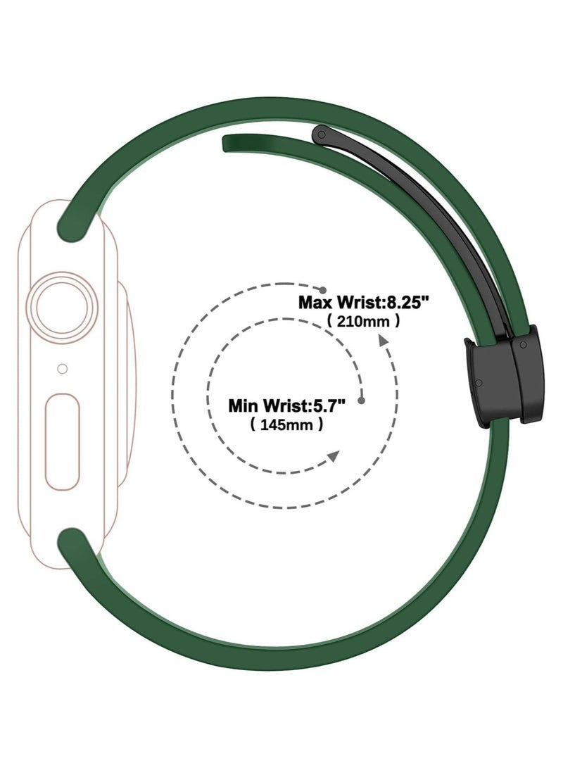 DUSALA Magnetic Silicone Watch Band 38mm/40mm/41m Quick Release Strap for Men & Women Soft Skin Friendly Sport Replacement Band for Smartwatch & Analog Watches Durable, Waterproof, Magnetic Folding Clasp for All-Day Comfort - Image 3