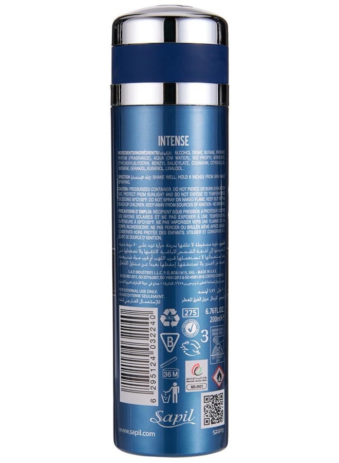 sapil إنتنس - بخاخ مزيل العرق للرجال - مزيل عرق معطر لحماية طويلة الأمد من الروائح - بخاخ مزيل عرق بالليمون والزنجبيل والخزامى - يحافظ عليك منتعشًا وخاليًا من الروائح طوال اليوم - 6.76 أونصة - Image 2