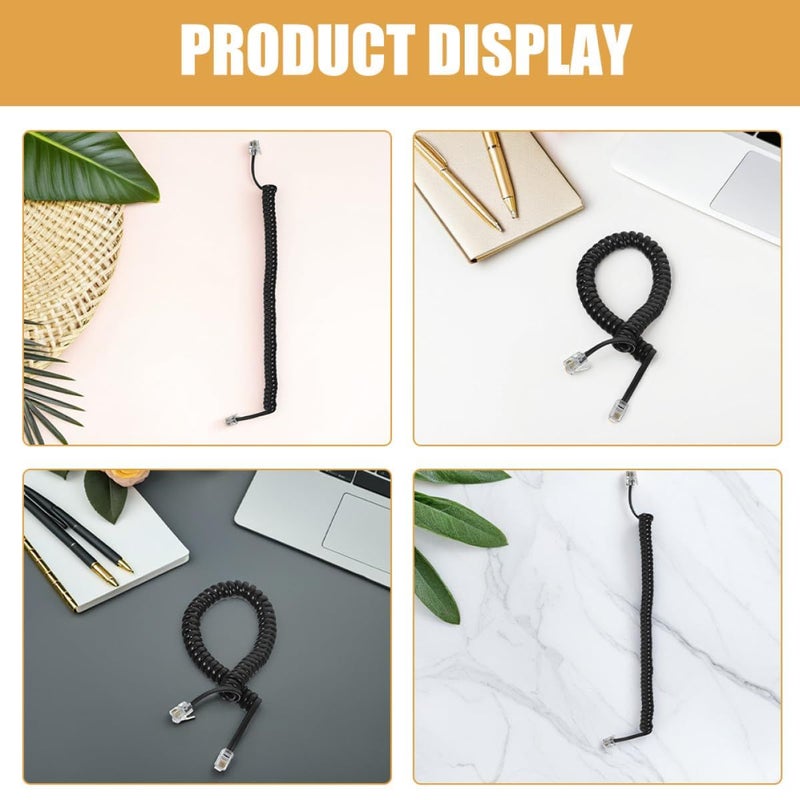 4 Pcs Coiled Telephone Cord Stretchable Spring Receiver Wire Home Office Phone Cable - Image 4