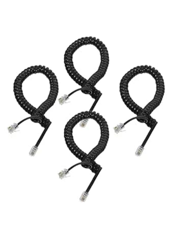 4 Pcs Coiled Telephone Cord Stretchable Spring Receiver Wire Home Office Phone Cable - Image 1