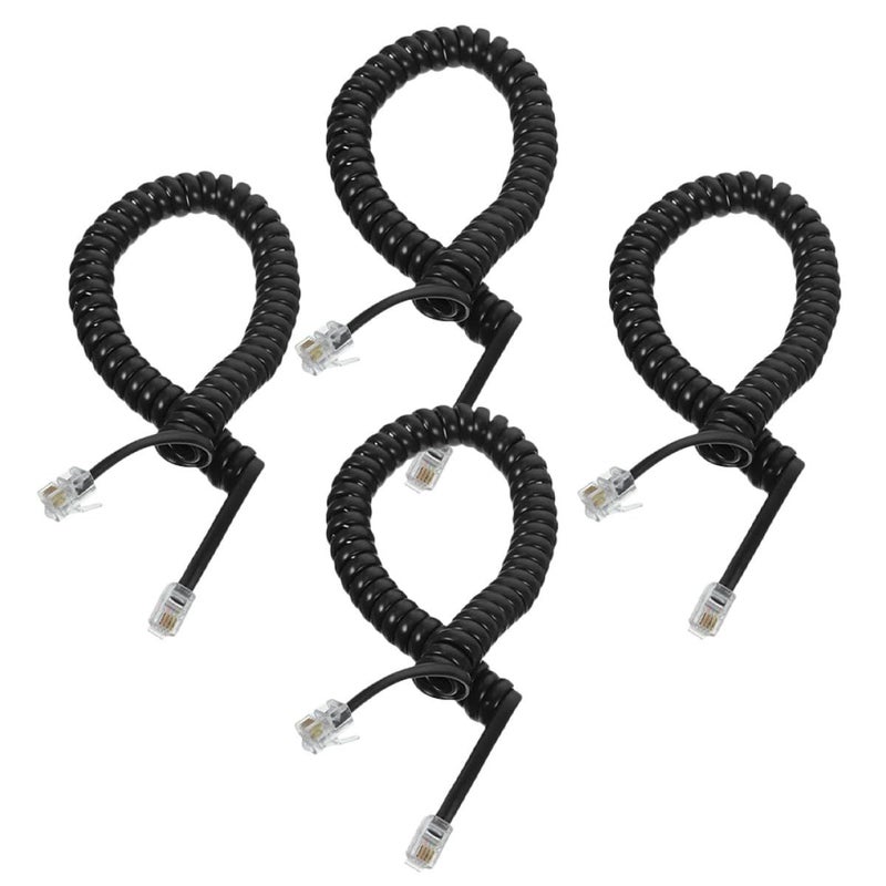 4 Pcs Coiled Telephone Cord Stretchable Spring Receiver Wire Home Office Phone Cable - Image 2
