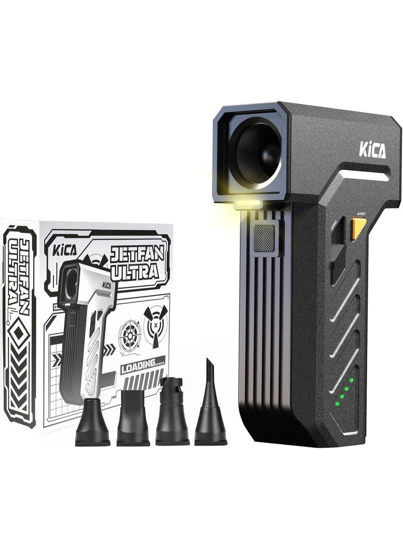 كيكا KiCA Electric Air Duster with LED Light - 130000 RPM Cordless Air Duster, Stepless Speed Control, Brushless Dust Blower for Computer, Keyboard, Outdoor, House and Car - Jet Fan Ultra - Image 1
