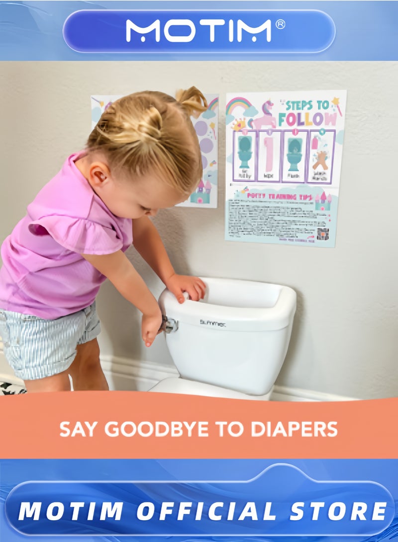 Motim 2PCS Potty Training Chart for Toddlers Potty Chart Potty Sticker Chart Potty Rewards for Toddlers Girls - Image 4