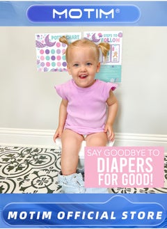 Motim 2PCS Potty Training Chart for Toddlers Potty Chart Potty Sticker Chart Potty Rewards for Toddlers Girls  - Image 3