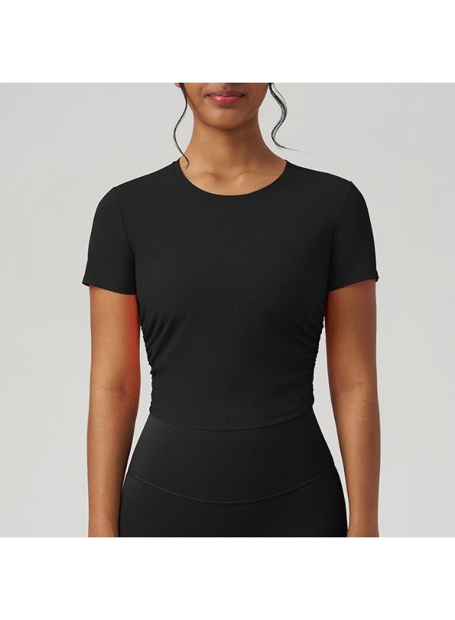 Women Seamless Yoga T-Shirt Ribbed Sports Shirt Breathable Gym Tops Sport Blouse Shirt Short Sleeve Running T-Shirt Yoga Shirts - Image 1