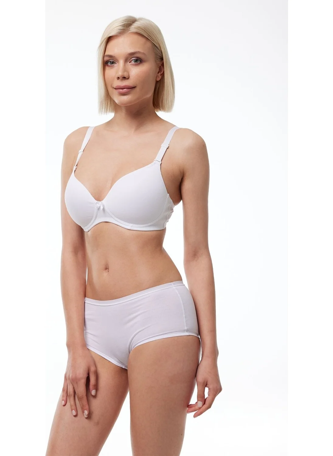مالابادي Women's White Cup Non-wired Cotton Bra 825