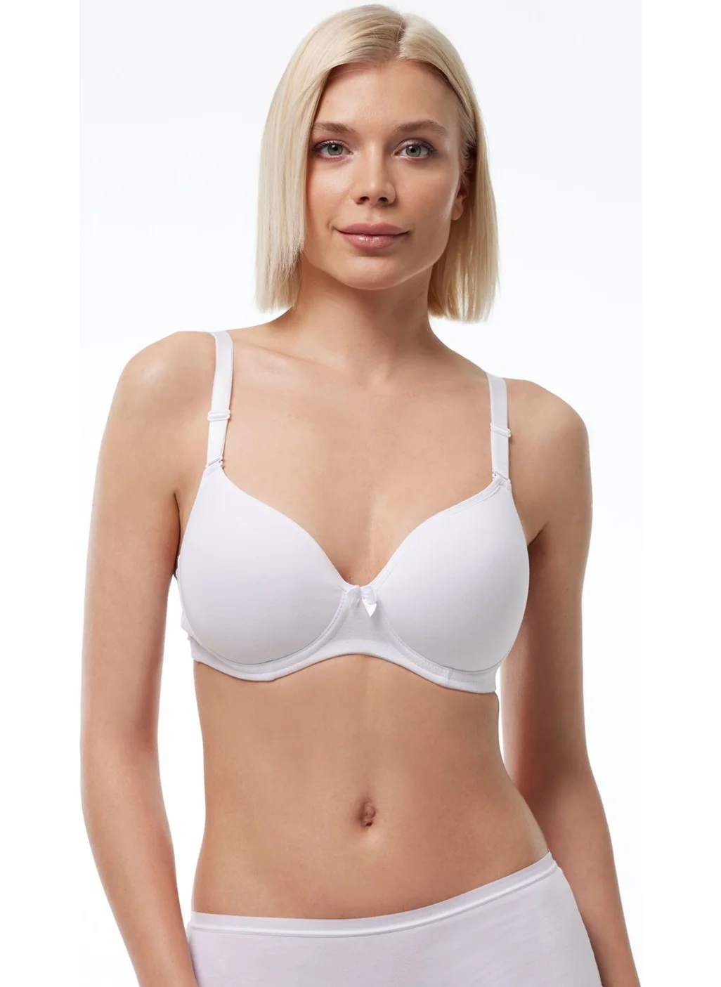 مالابادي Women's White Cup Non-wired Cotton Bra 825