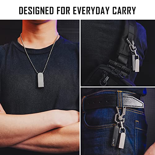 KeyUnity KA25L Titanium EDC Whistle Dual Tubes Outdoor Emergency Whistle for Keychain, Comes with Necklace to Hang on Neck (KA25L) - Image 5