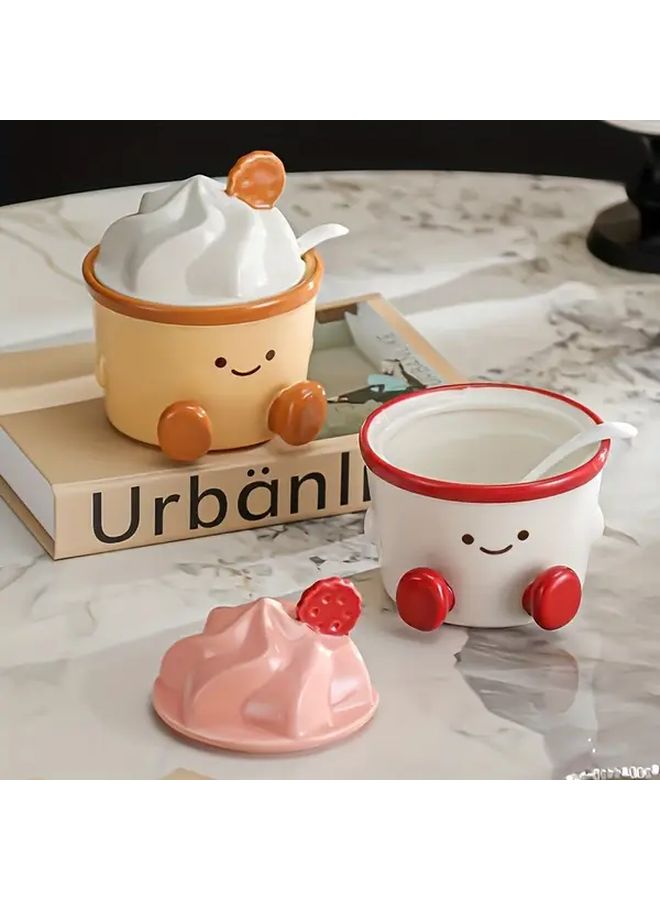 Cute Cake Shaped Ceramic Salt and Pepper Shaker Jar Pink Elegant Spice Dispenser Decorative Lid Durable Tabletop Condiment Container for Home Restaurant - Image 5