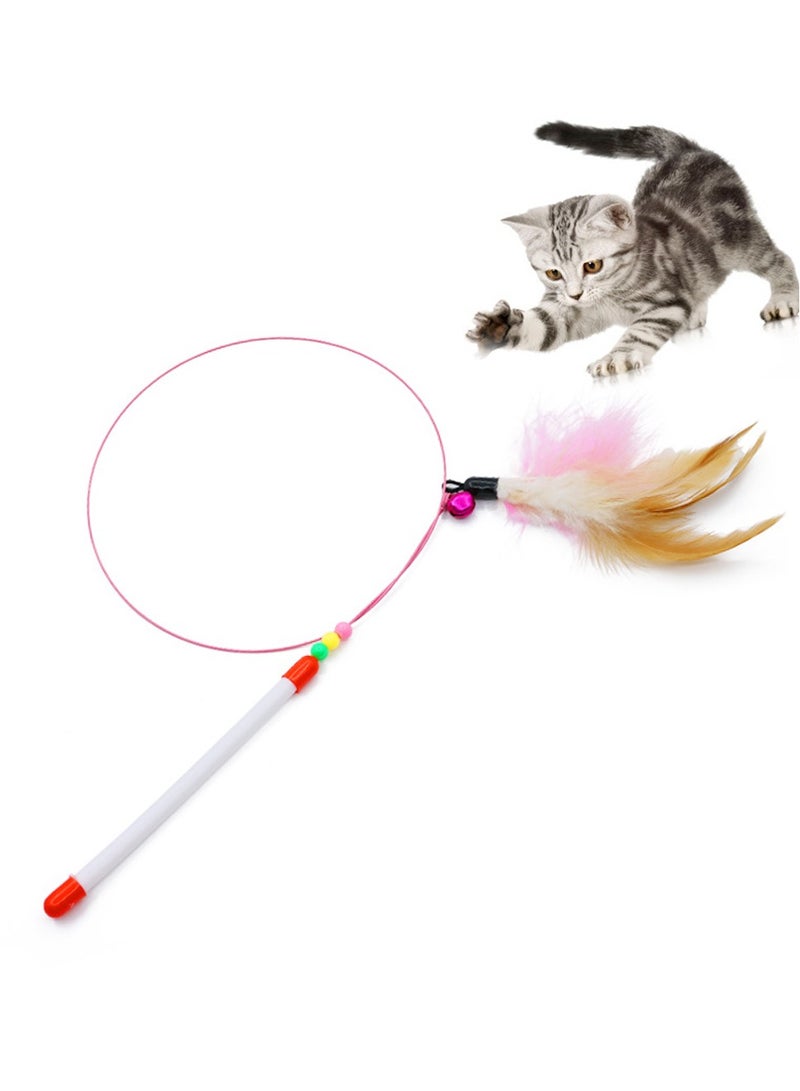 لعبة عصا تشويق بالريشة للقطط بالريشة وسلك تشويق بالريشة - Image 1