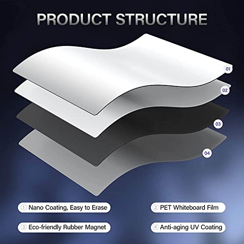 Awestuffs Magnetic Dry Erase Whiteboard Sheet for Refrigerator - Stain Resistant Whiteboard Sheet - with 4 Markers and Eraser - [45 x 30 cm] [Made in India] (Plain White) (Large) - Image 5