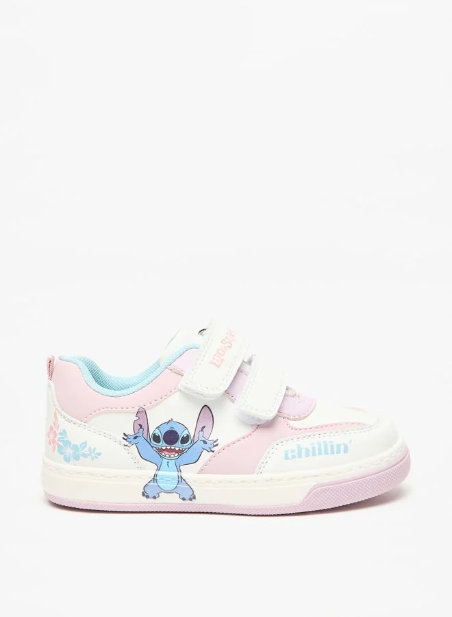 ديزني Stitch Print Colourblock Sneakers with Hook and Loop Closure