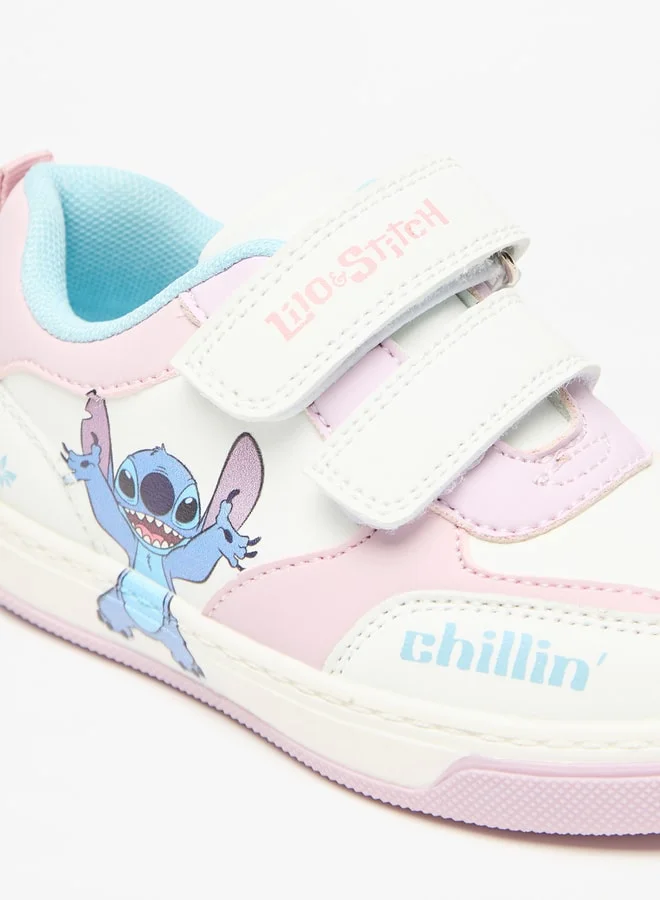ديزني Stitch Print Colourblock Sneakers with Hook and Loop Closure