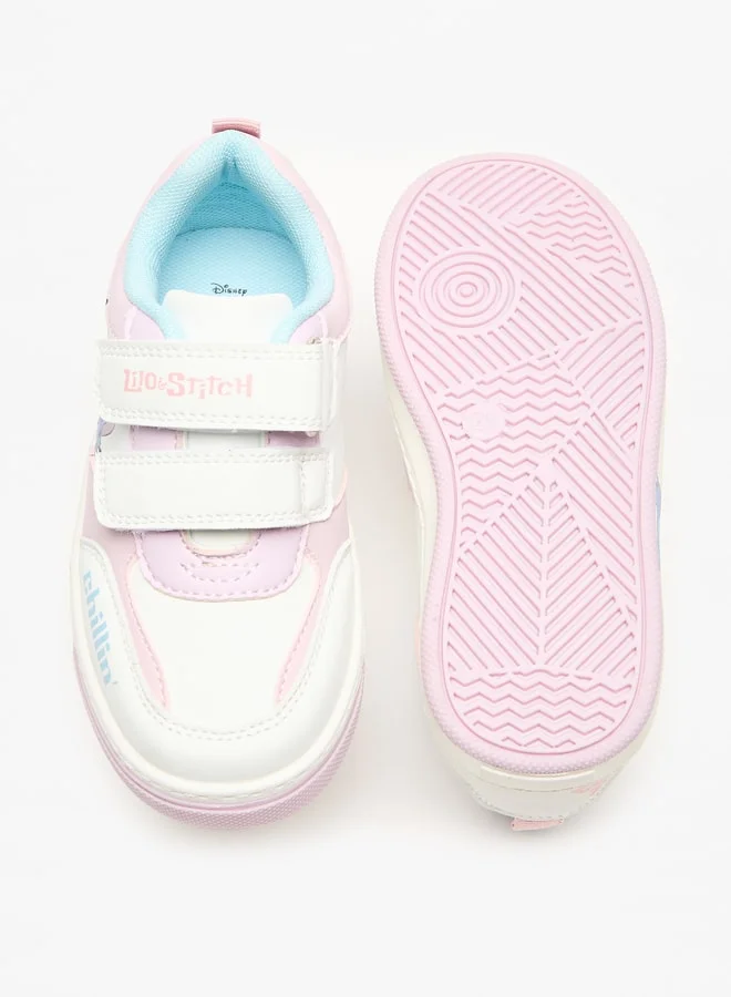 ديزني Stitch Print Colourblock Sneakers with Hook and Loop Closure
