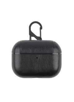 Generic Case Cover For Apple AirPods Pro Wireless Earphone Protective Leather Case with Hook Black 