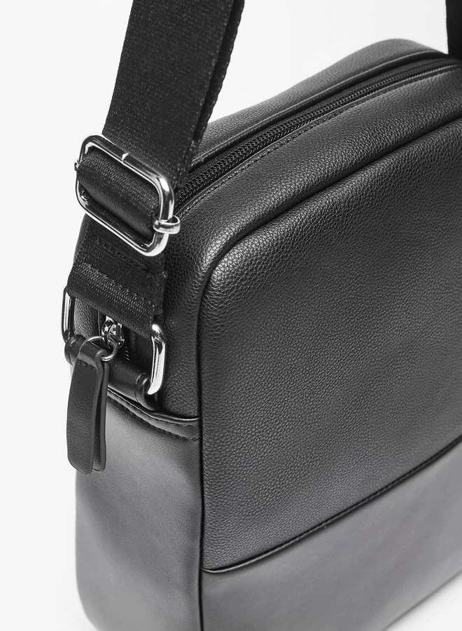 ال بي ال من شو اكسبرس Solid Crossbody Bag with Adjustable Strap and Zip Closure