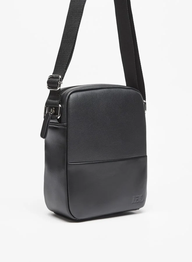 ال بي ال من شو اكسبرس Solid Crossbody Bag with Adjustable Strap and Zip Closure