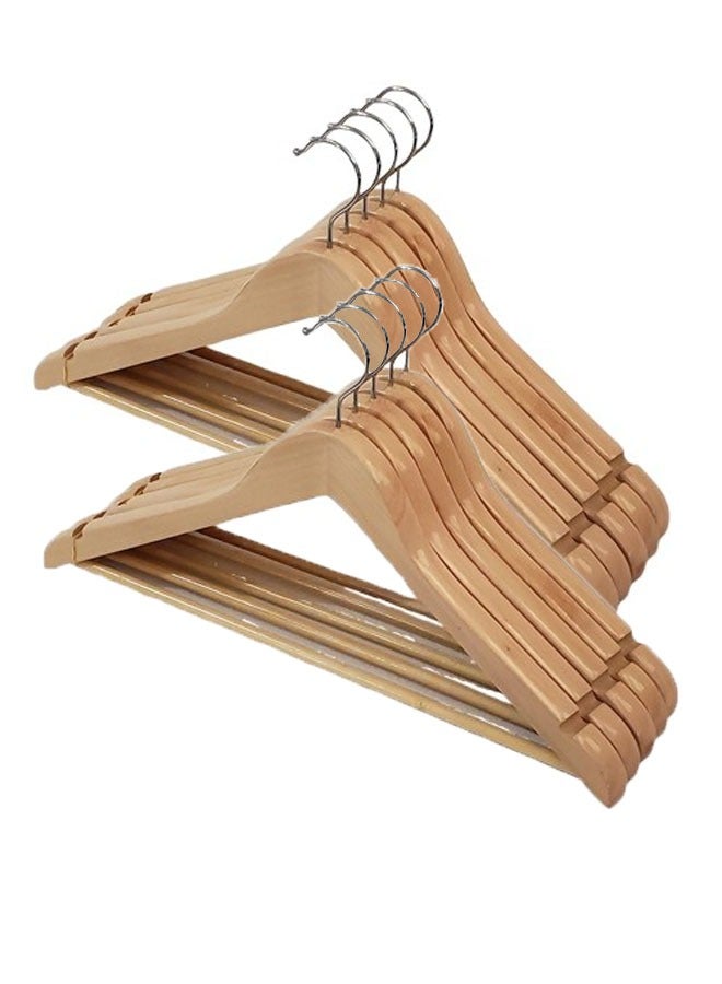 KLNAMAEAAN Pack of 10 Non-Slip Swivel Hook Wooden Hangers  - Image 1