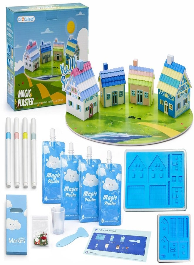 Kit4Curious Architecture Kit - Magic Plaster DIY 3D Puzzle Craft Activity| Cast, Build & Paint Your Own 3D Architecture Model - Image 1