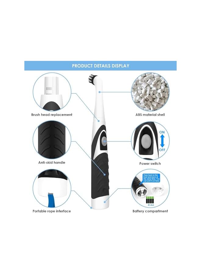 promass 1Set Electric Cleaning Brush, Durable Cleaning Tool Power Brush with 4 Brush Heads for Household Mortar Floor Tub Shower Tiles Bathroom and Kitchen - Image 4