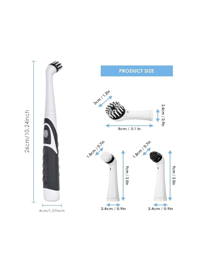 promass 1Set Electric Cleaning Brush, Durable Cleaning Tool Power Brush with 4 Brush Heads for Household Mortar Floor Tub Shower Tiles Bathroom and Kitchen - Image 2