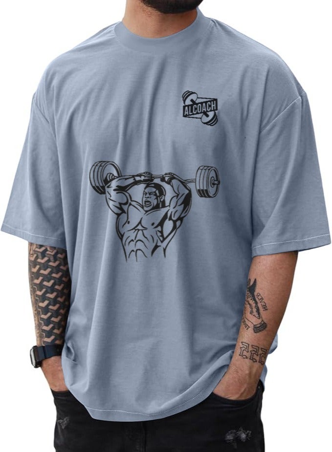 ALCOACH Bodybuilding - Men's Sports T-Shirt Made of Pure Cotton Designed for Comfort and Style Suitable for All Bodybuilding Weightlifting and Other Sports Activities - Image 1