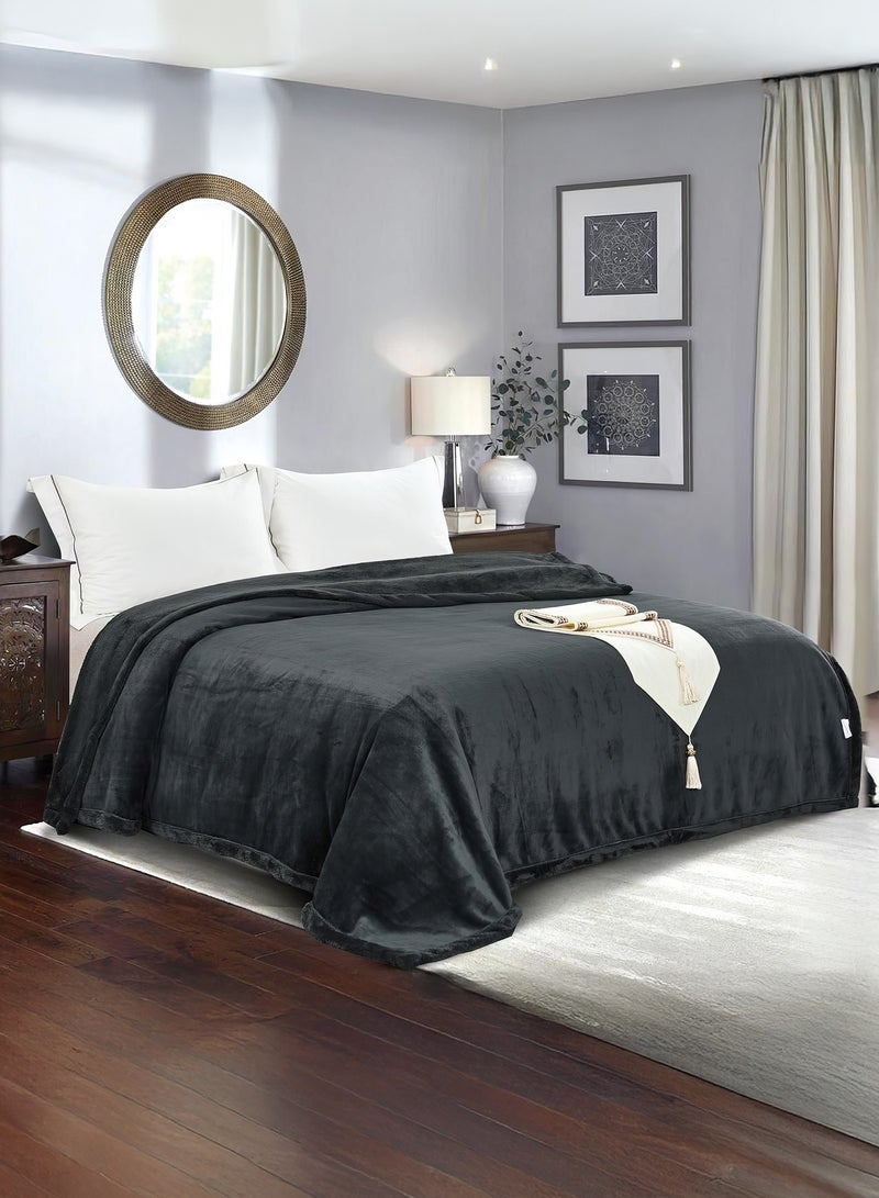 مينج لي بطانية دافئة مقاس كينج 220X240 سم بلون جذاب توفر لك المزيد من الدفء خلال ليالي الشتاء الباردة - Image 1