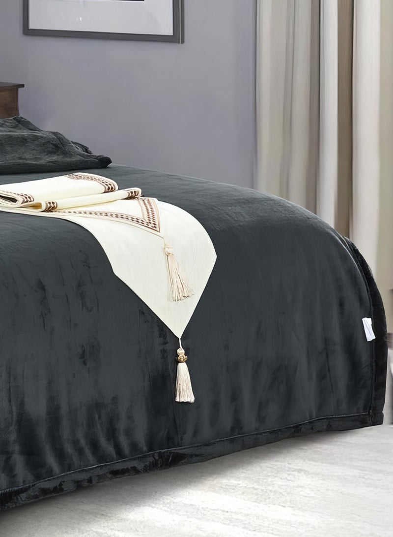 مينج لي بطانية دافئة مقاس كينج 220X240 سم بلون جذاب توفر لك المزيد من الدفء خلال ليالي الشتاء الباردة - Image 3