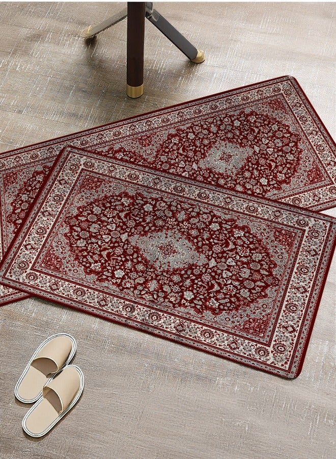 2 PCS Kitchen Floor Mats Rugs Set, Cushion Floor Carpet, Waterproof, Oil Resistant and Anti-Fatigue PU Standing Mat for Kitchen, Floor, Office, Sink, Laundry 45*75CM+45*120CM - Image 1