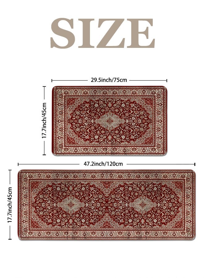 2 PCS Kitchen Floor Mats Rugs Set, Cushion Floor Carpet, Waterproof, Oil Resistant and Anti-Fatigue PU Standing Mat for Kitchen, Floor, Office, Sink, Laundry 45*75CM+45*120CM - Image 4