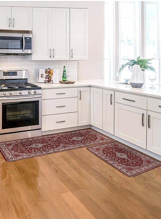 2 PCS Kitchen Floor Mats Rugs Set, Cushion Floor Carpet, Waterproof, Oil Resistant and Anti-Fatigue PU Standing Mat for Kitchen, Floor, Office, Sink, Laundry 45*75CM+45*120CM - Image 5