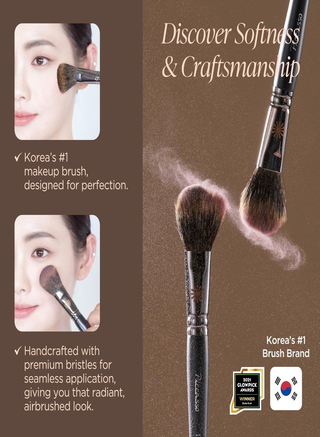 Piccasso Korean Piccasso Brush 108 Blusher Brush - Professional Powder Blush Brush for Cheeks, Soft Face Makeup Brush, Ideal for Powder Blush Application and Flawless Daily Makeup, K-Beauty - Image 3