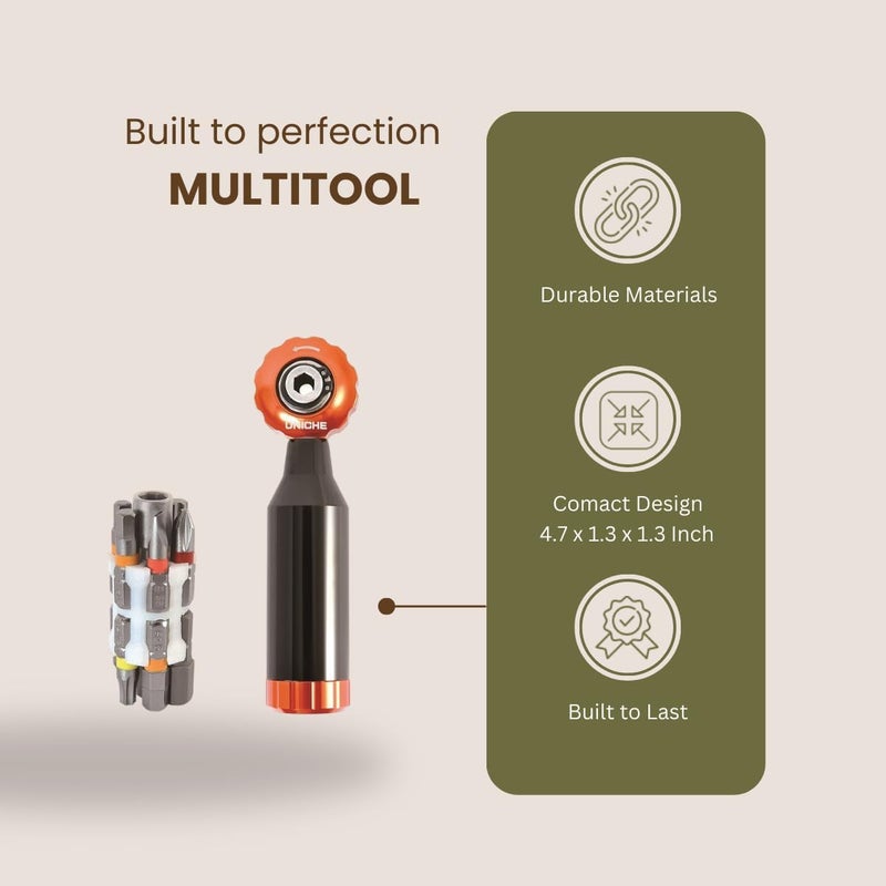 UNICHE Stepless Bicycle Ratchet Mini Tool with Reversible Function - Multitool Repair Kit for Road & Mountain Bikes - Image 5
