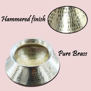 MUKE Handmade Hammered Polished Pure Brass Water Pot Degchi Handi cookwere Indian Brass Cooking Vessel Color Golden Capacity 3.5 Liters Pack of 1 - Image 3