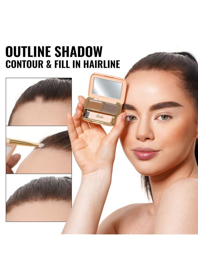 Oulac Oulac Waterproof Brown Eyebrow Powder Kit with Brow Brush 2 in1 Long Lasting Instant Eyebrow Pomade & Powder Natural Makeup for Sparse Brows 3.2 g/0.11 oz (Ginger）  - Image 5