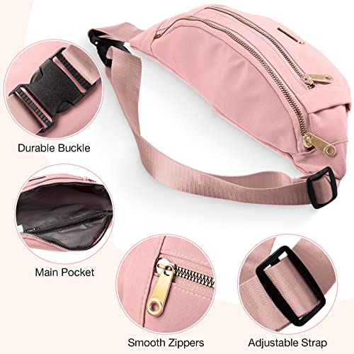 Reginary 3 Pcs Waterproof Fanny Packs for Women and Men Waist Pack with Adjustable Strap Waist Pouch for Sports Running Exercise Walking Travel (Black, Blue, Pink) - Image 4