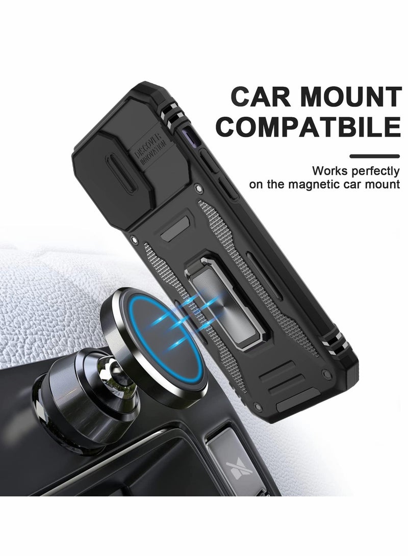 KASTWAVE Case for iPhone 14 Pro Max Case with Camera Cover, Cover with Screen Protector Heavy Dut Protective Phone Case with Kickstand for Apple iPhone 14 Pro Max - Image 4