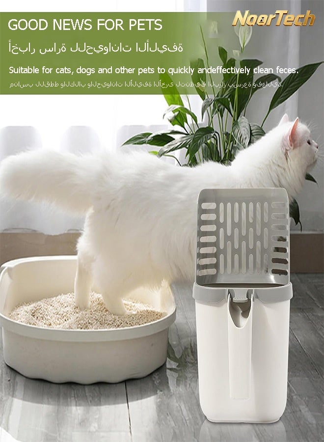NoorTech Mess Free Cat Litter Scooper with Holder & Waste Can  Large Capacity Spill Proof Sifter System + 120 Refill Bags  Portable Shovel for Kitty Litter - Image 3