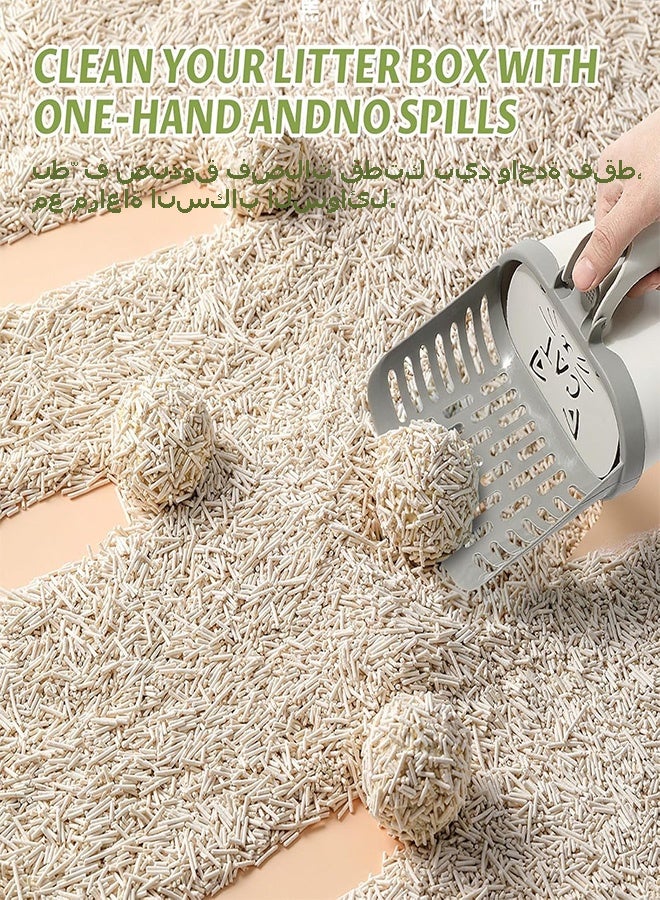 NoorTech Mess Free Cat Litter Scooper with Holder & Waste Can  Large Capacity Spill Proof Sifter System + 120 Refill Bags  Portable Shovel for Kitty Litter - Image 5
