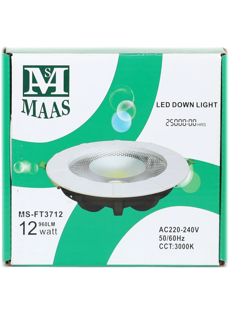 ماس مصباح إضاءة داخلية بقوة 12 واط  لون أبيض - Image 3