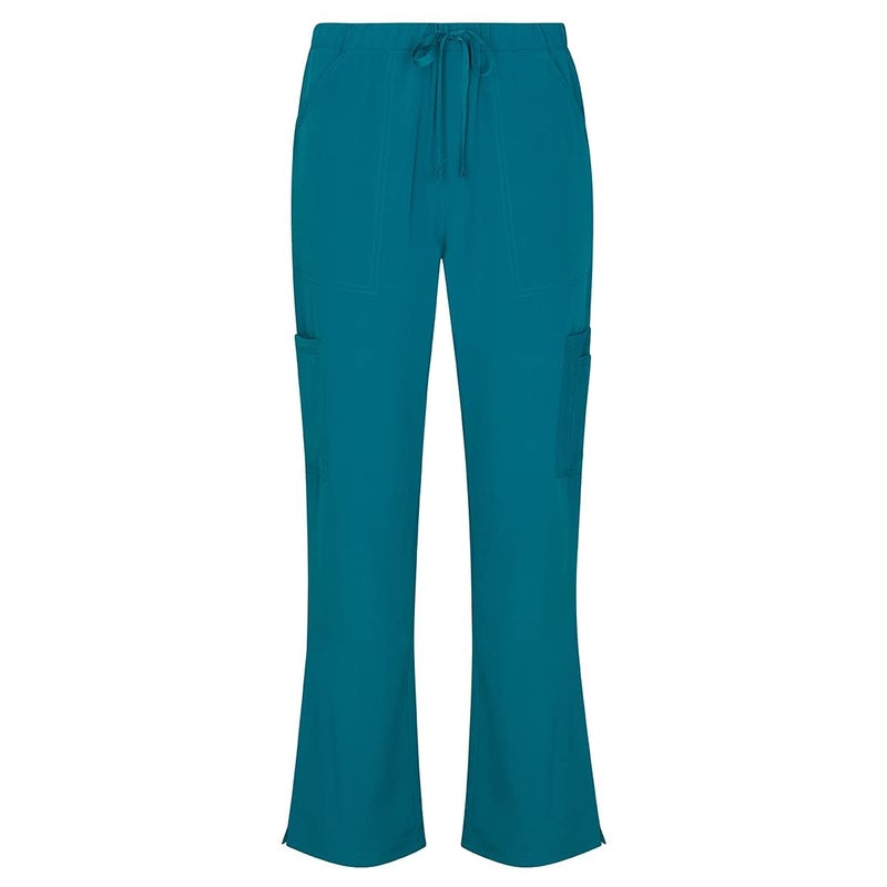 Natural Uniforms طقم قميص بفتحة على شكل حرف V وسروال كارجو للنساء من ناتشورال يونيفورمز (أخضر مائل إلى الأزرق، صغير) - Image 4